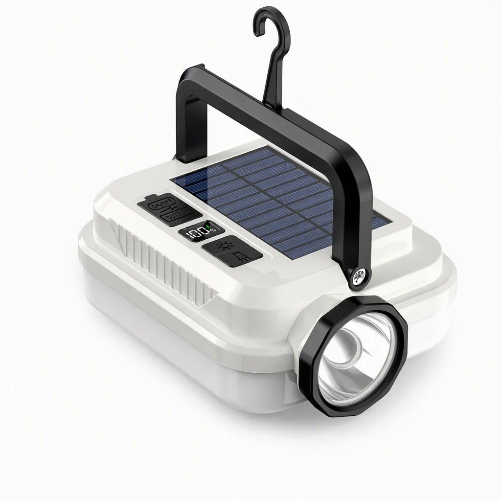 Solar Rechargeable LED Camping Lantern Multifunctional Handheld Work Light