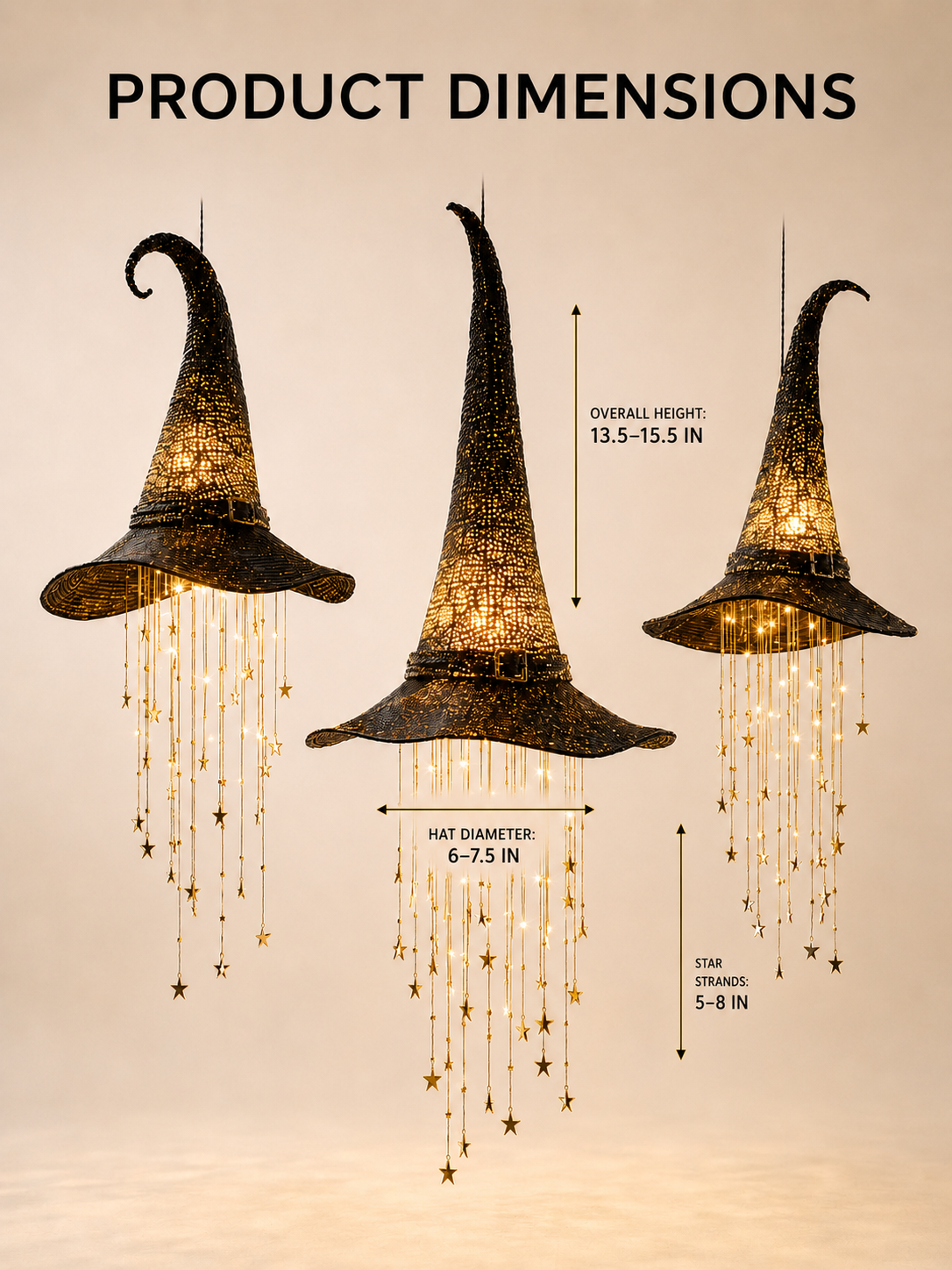 ✨ 50% OFF TODAY 🎃 Lighted Witch Hat Hanging Chime