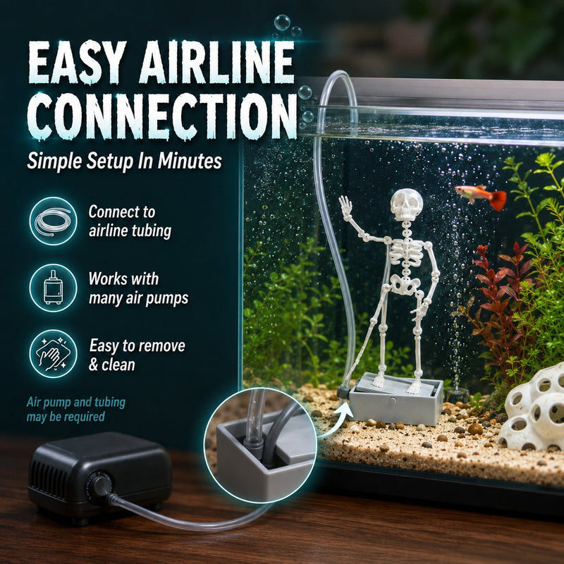 Air-Driven Dancing Skeleton Aquarium Ornament💀