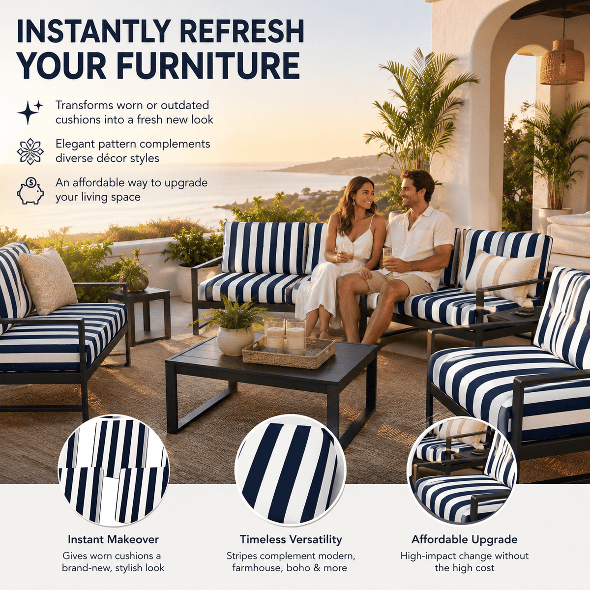 🛋️ Waterproof Outdoor Patio Sofa Cushion Covers 🔥