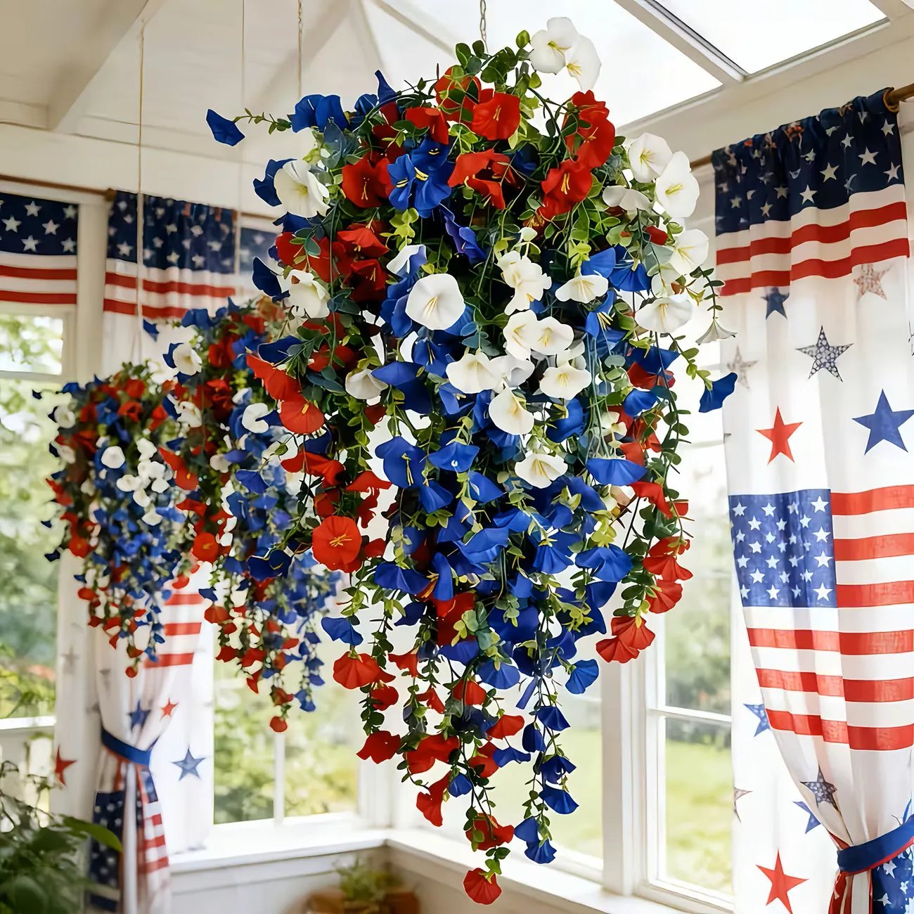 ✨Celebrate America’s 250th Anniversary with Patriotic Hanging Flower Baskets