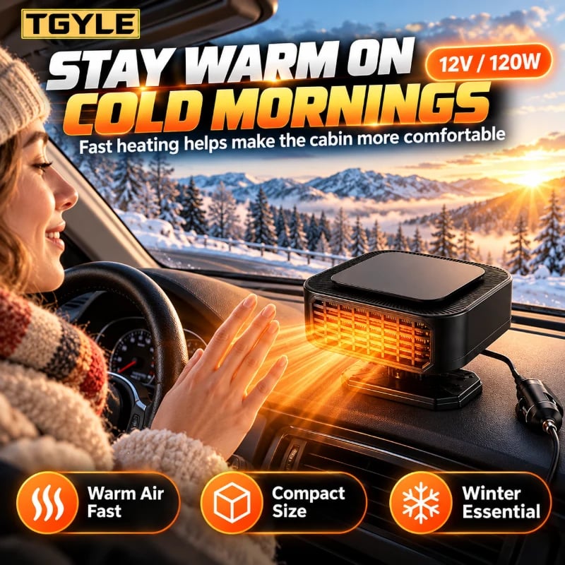 🌟✨ Portable Car Heater Defroster with 360-Degree Rotating Base