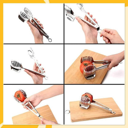 Creative Kitchen Slice Cutting Tool, Food‑Grade Aluminum Alloy Hand‑Held Slicer, Quick Slicing Holder