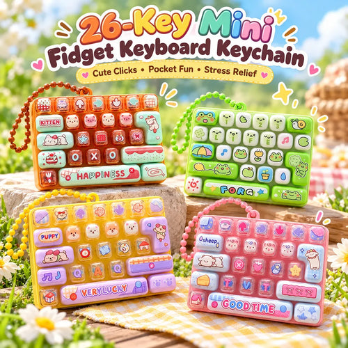 ⌨️ 26-Key Mini Fidget Keyboard Keychain™ – Cute Sensory Stress Relief Toy & Bag Charm