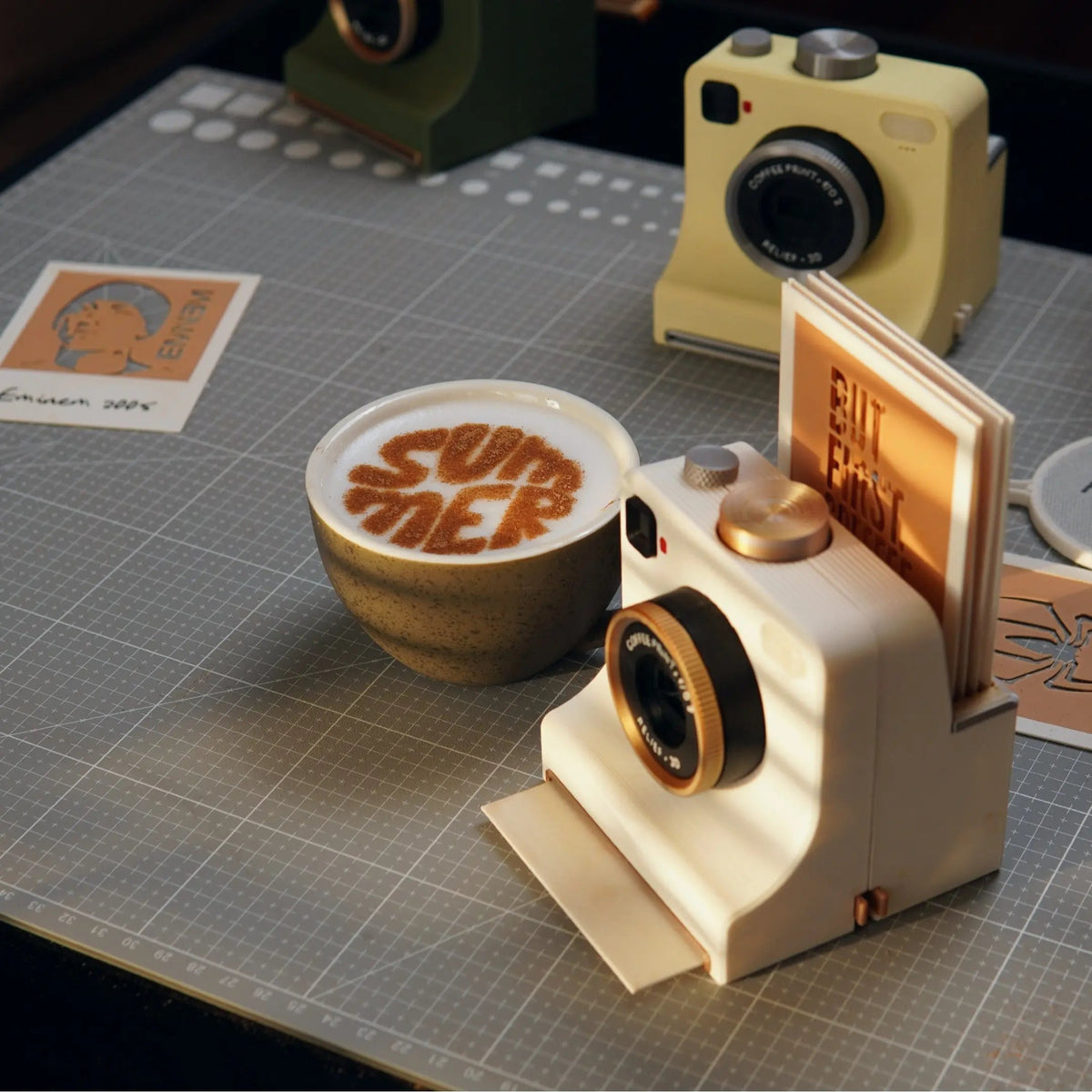 🔥Retro Coffee Art Camera – Mechanical Latte Stencil Printer