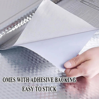 ✨ Stainless Steel Look Kitchen Wallpaper – Peel & Stick Oil-Resistant Backsplash Roll