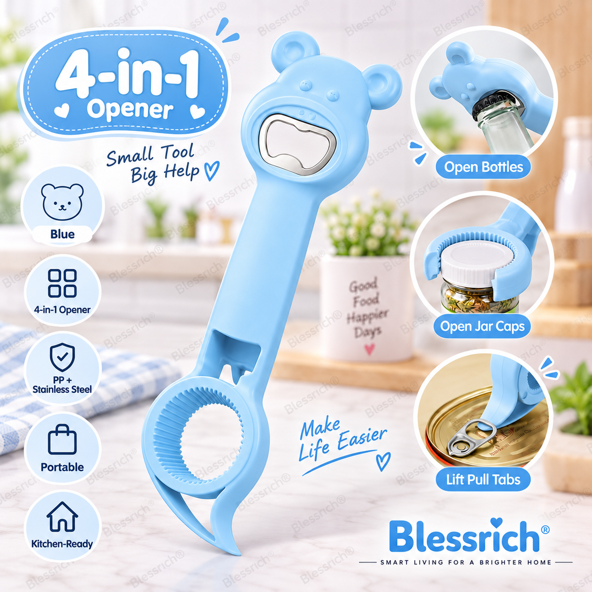 Opener Bear 4-in-1Jar & Bottle