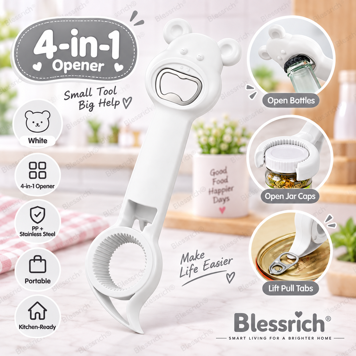 Opener Bear 4-in-1Jar & Bottle