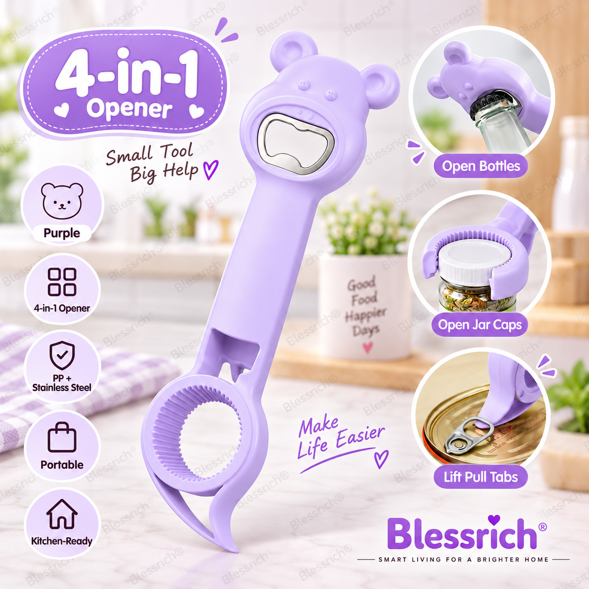 Opener Bear 4-in-1Jar & Bottle