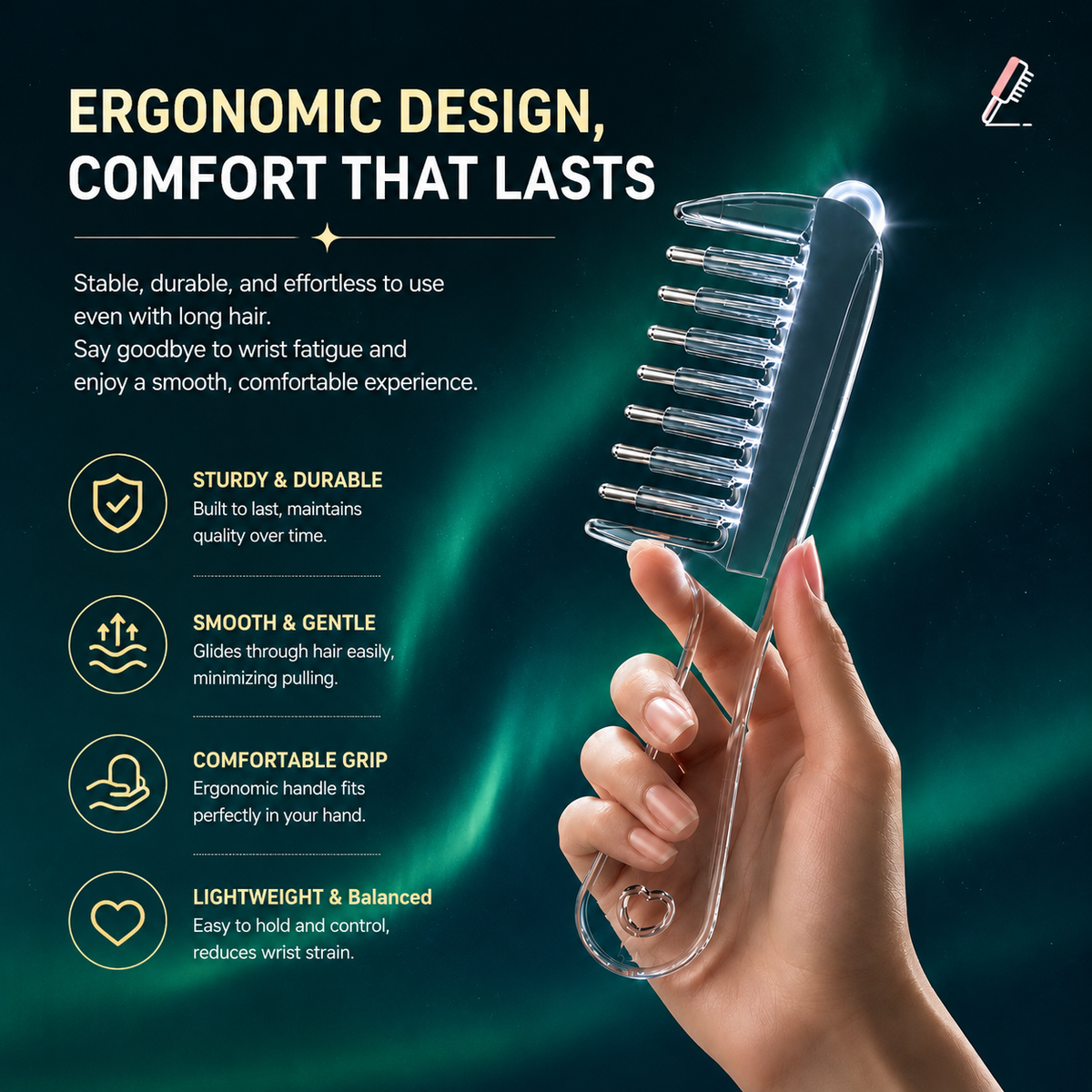 ✨Crystal Scalp Applicator Massage Comb | 2-in-1 Hair Oil Essence Dispensing &amp; Scalp Roller Massager