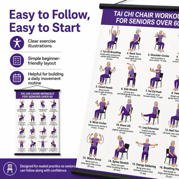 Tai Chi Chair Workout Chart for Seniors