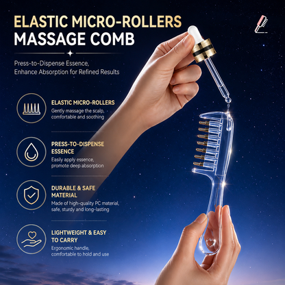 ✨Crystal Scalp Applicator Massage Comb | 2-in-1 Hair Oil Essence Dispensing &amp; Scalp Roller Massager