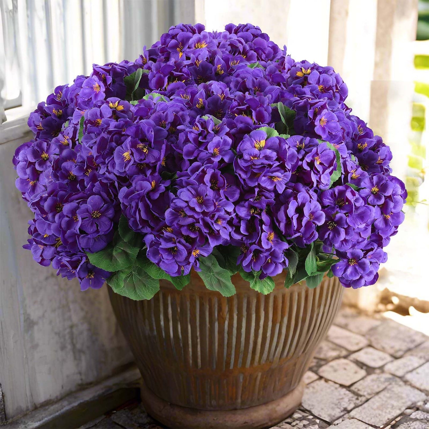 🌸 Lush, UV-Resistant Artificial Geraniums – Real Look, No Maintenance! 🌞🏡💐