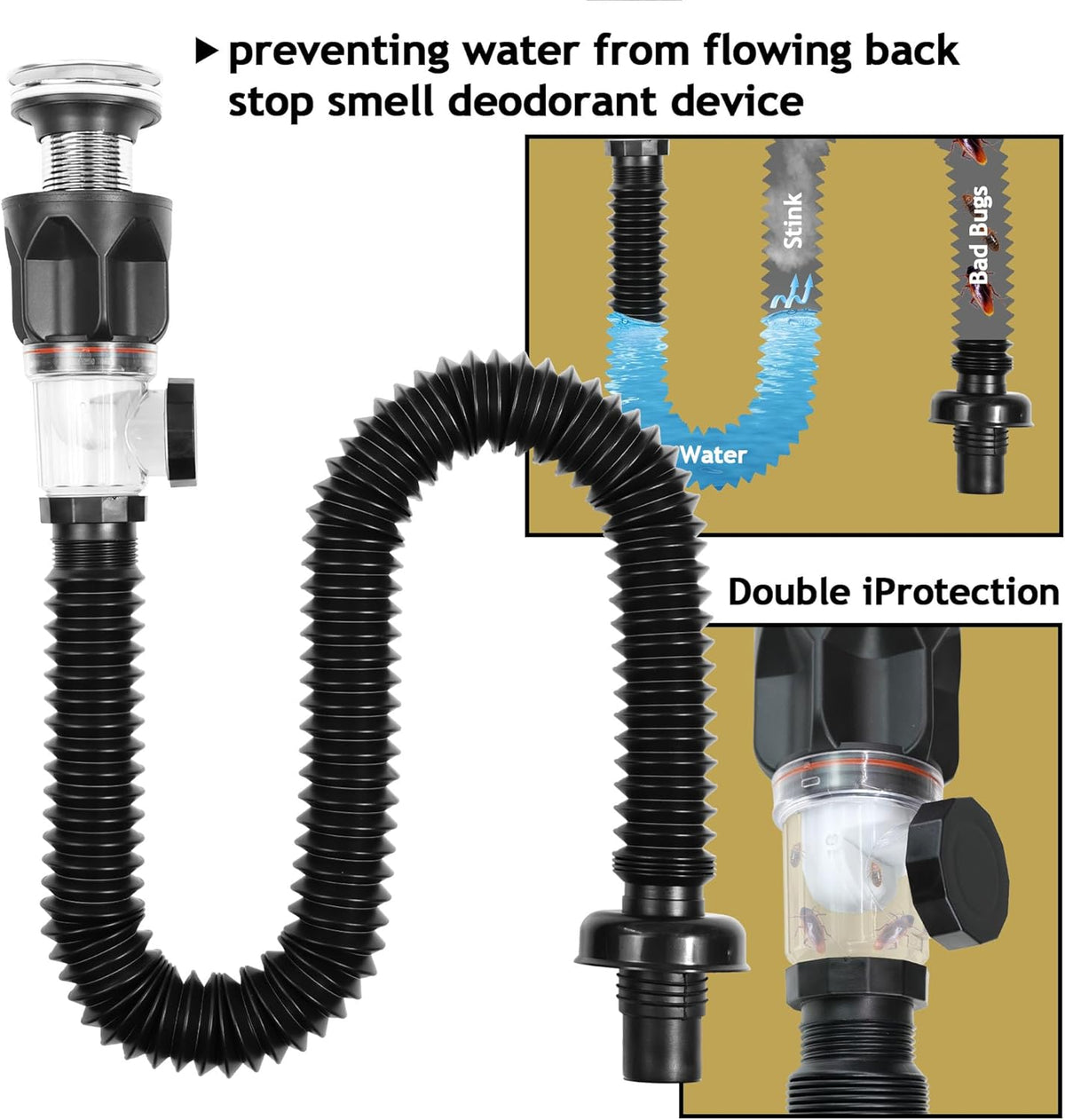 🚰 Bathroom Sink Drain Kit with Flexible Anti-Odor P-Trap