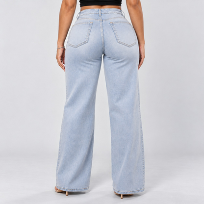 Mid-Low Rise Stretch Wide-Leg Jeans
