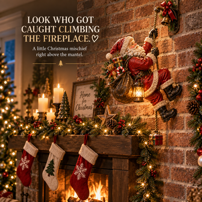 Santa’s Secret Climb – Lighted Christmas Wall Decoration 🎁✨