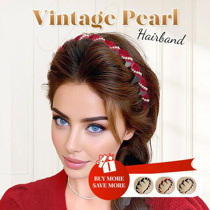 Vintage High Cranium Artificial Pearl Hairband