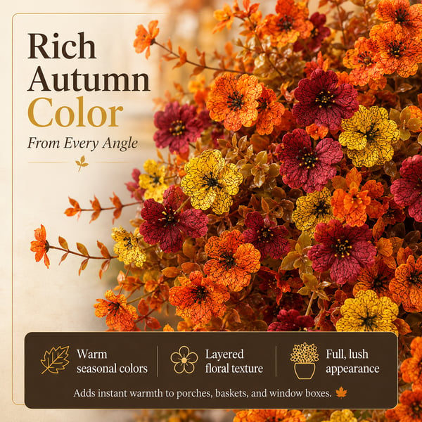 UV-Resistant Artificial Daisy Flowers for Fall Decor Halloween
