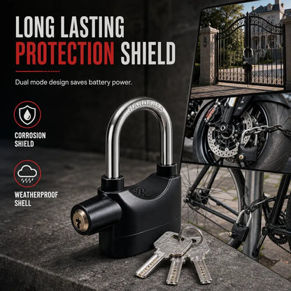 70mm Aluminum Alloy Anti Theft Alarm Padlock Security Gate Lock for Warehouse Motorcycle and Bicycle with Batteries