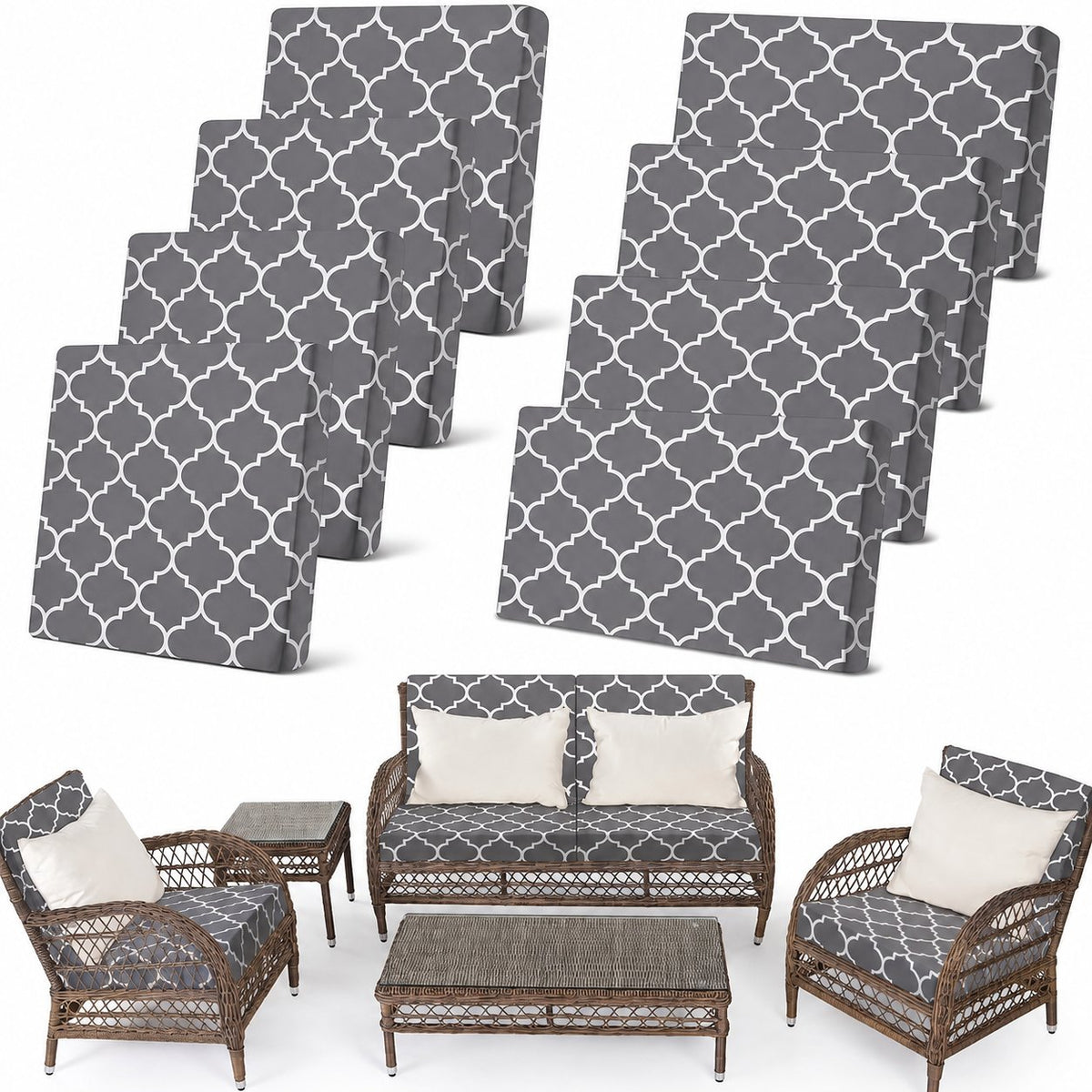 🛋️ Waterproof Outdoor Patio Sofa Cushion Covers 🔥