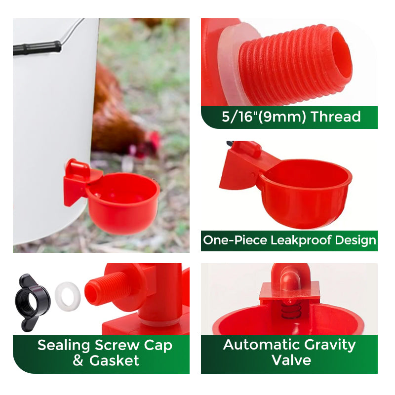 ⏳🔥LIMITED-TIME 50% OFF! ⏰5/16 Inch Thread Automatic Poultry Water Cups