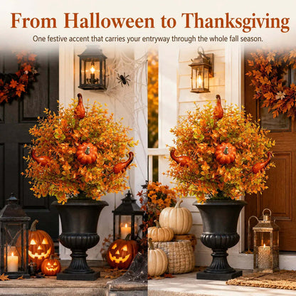 💥Limited Stock 49% OFF-🍂Artificial Fall Pumpkin Tree Stakes– 🧡Full, Lush & Fade-Resistant