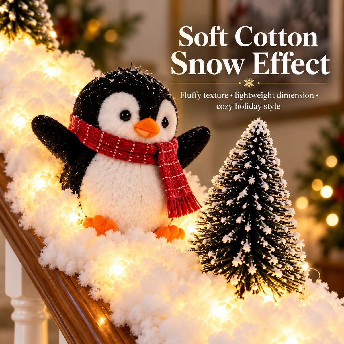🔥Buy 2 Get 10% OFF🔥Playful Penguin Snowy Stair Railing Decor