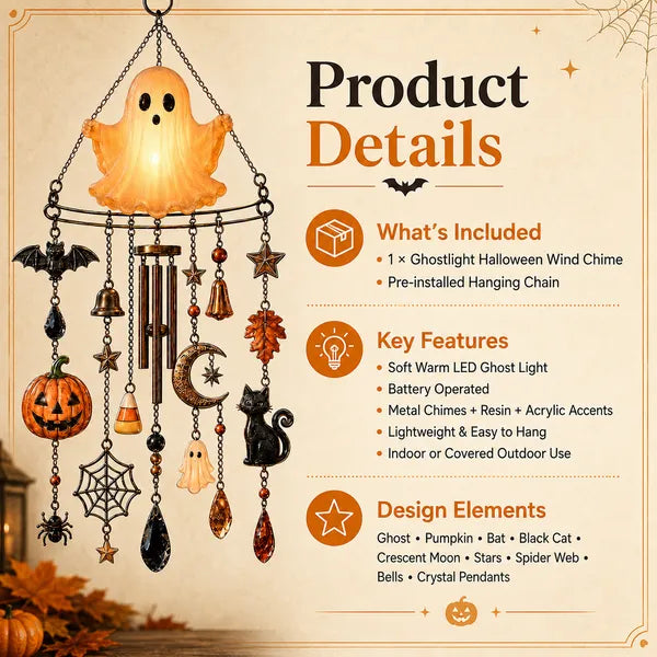 Haunted Glow Ghost Wind Chime