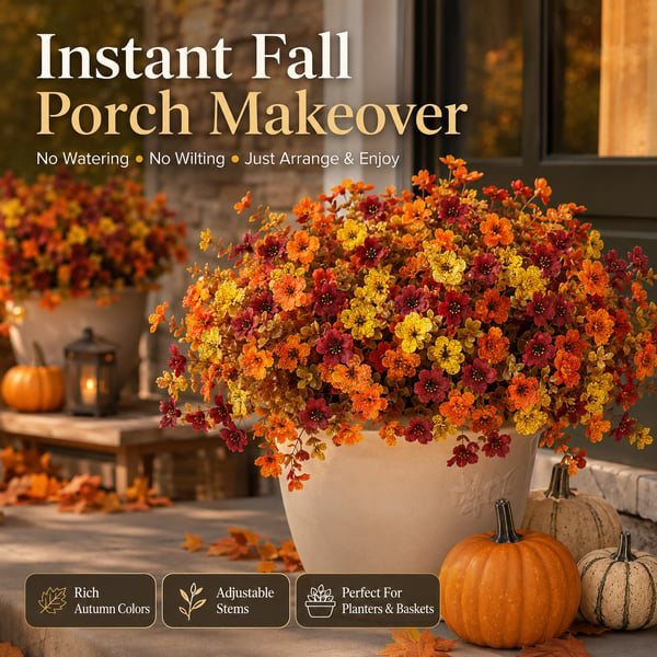 UV-Resistant Artificial Daisy Flowers for Fall Decor Halloween