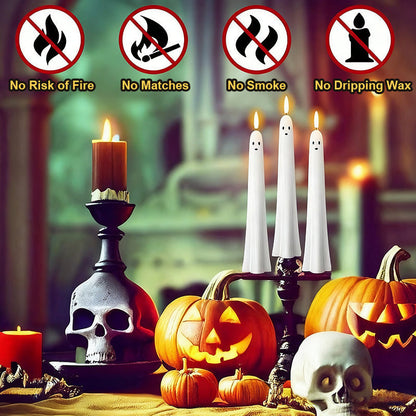 Remote controlled ghost light with 3D flaming wick