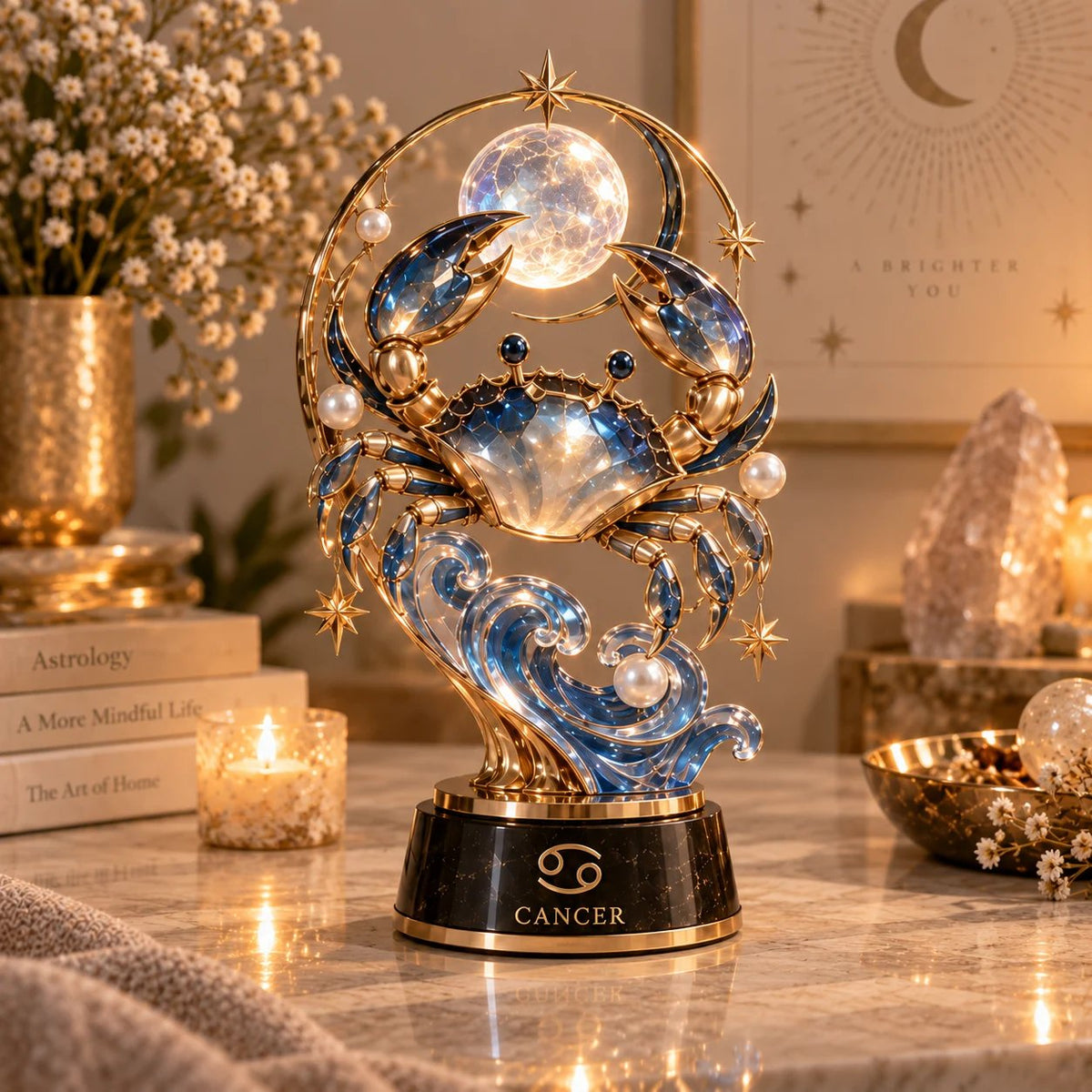 🔥HOT SALE🔥 49% OFF – 🌙 Celestial Zodiac Sculpture | 12 Jewel-Like Zodiac Designs with Golden Details ✨