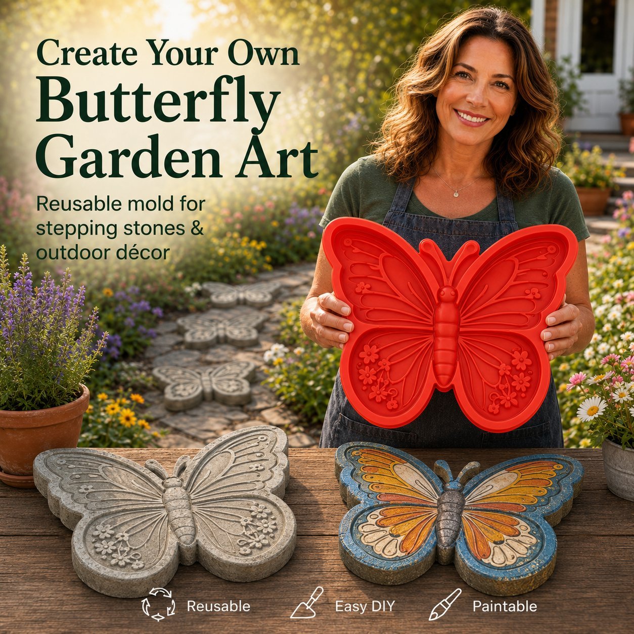 💥 LAST DAY 50% OFF - 🌻 Reusable Garden Art Mold – Make Your Garden Truly One of a Kind