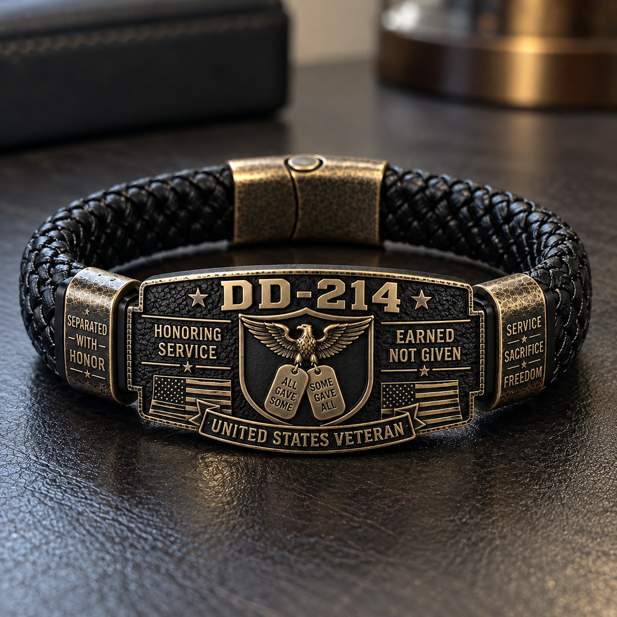 🇺🇸 100% Handmade DD-214 Veteran Honor Bracelet – A Meaningful Tribute to Military Service & Sacrifice 🎖️