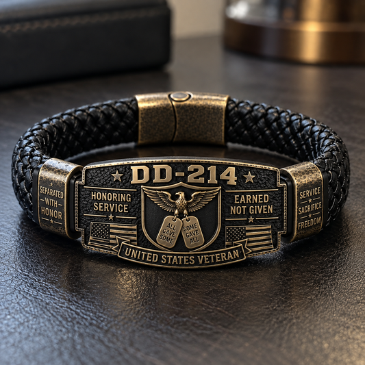 🇺🇸 100% Handmade DD-214 Veteran Honor Bracelet – A Meaningful Tribute to Military Service & Sacrifice 🎖️