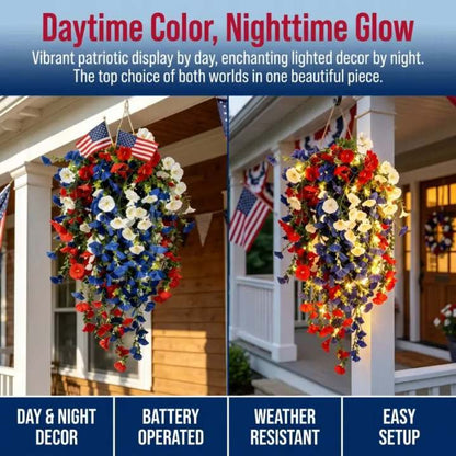 ✨Celebrate America’s 250th Anniversary with Patriotic Hanging Flower Baskets