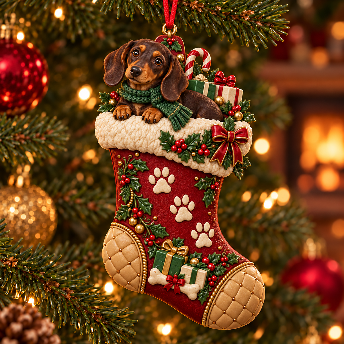 2026 Christmas Storybook Stocking Ornaments – 6-Piece Vintage  Holiday Collection