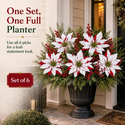 🌸☀️ Timeless Beauty, Zero Maintenance — Christmas Poinsettia Planter Inserts