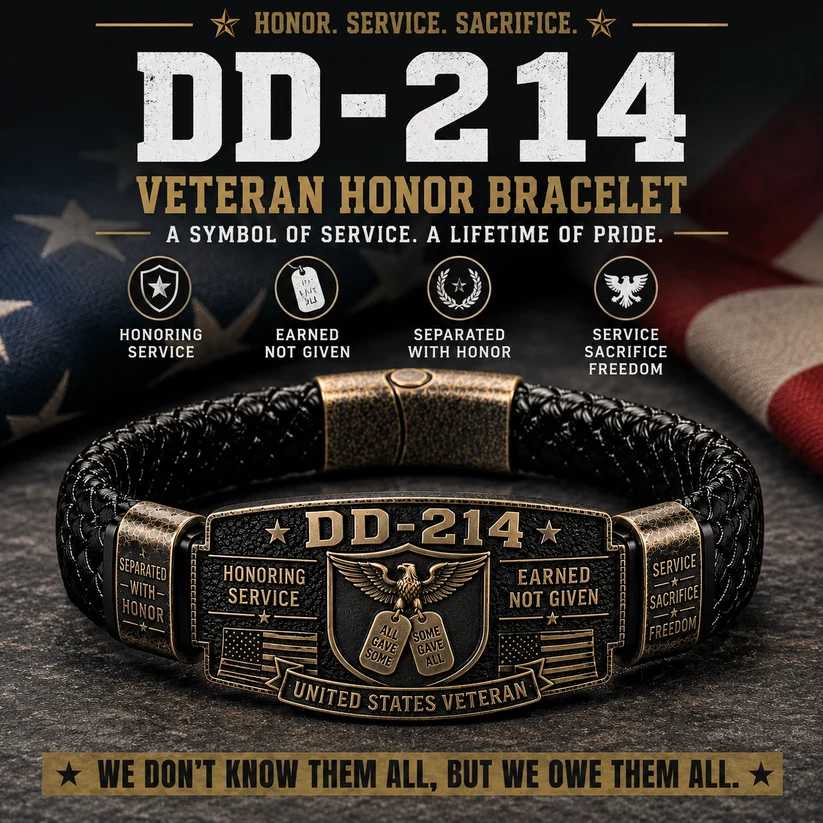 🇺🇸 100% Handmade DD-214 Veteran Honor Bracelet – A Meaningful Tribute to Military Service & Sacrifice 🎖️