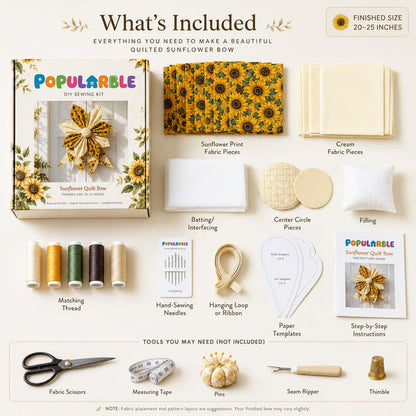 🔥✨Large Patchwork Bow Sewing Kit (Beginner-Friendly)