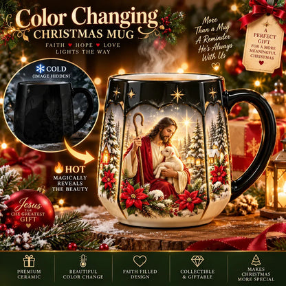 ⏳ Last Day 49% OFF – 🎄Christmas Magic Heat-Reveal Mug | 350 mL Color-Changing Santa Village Cup ☕