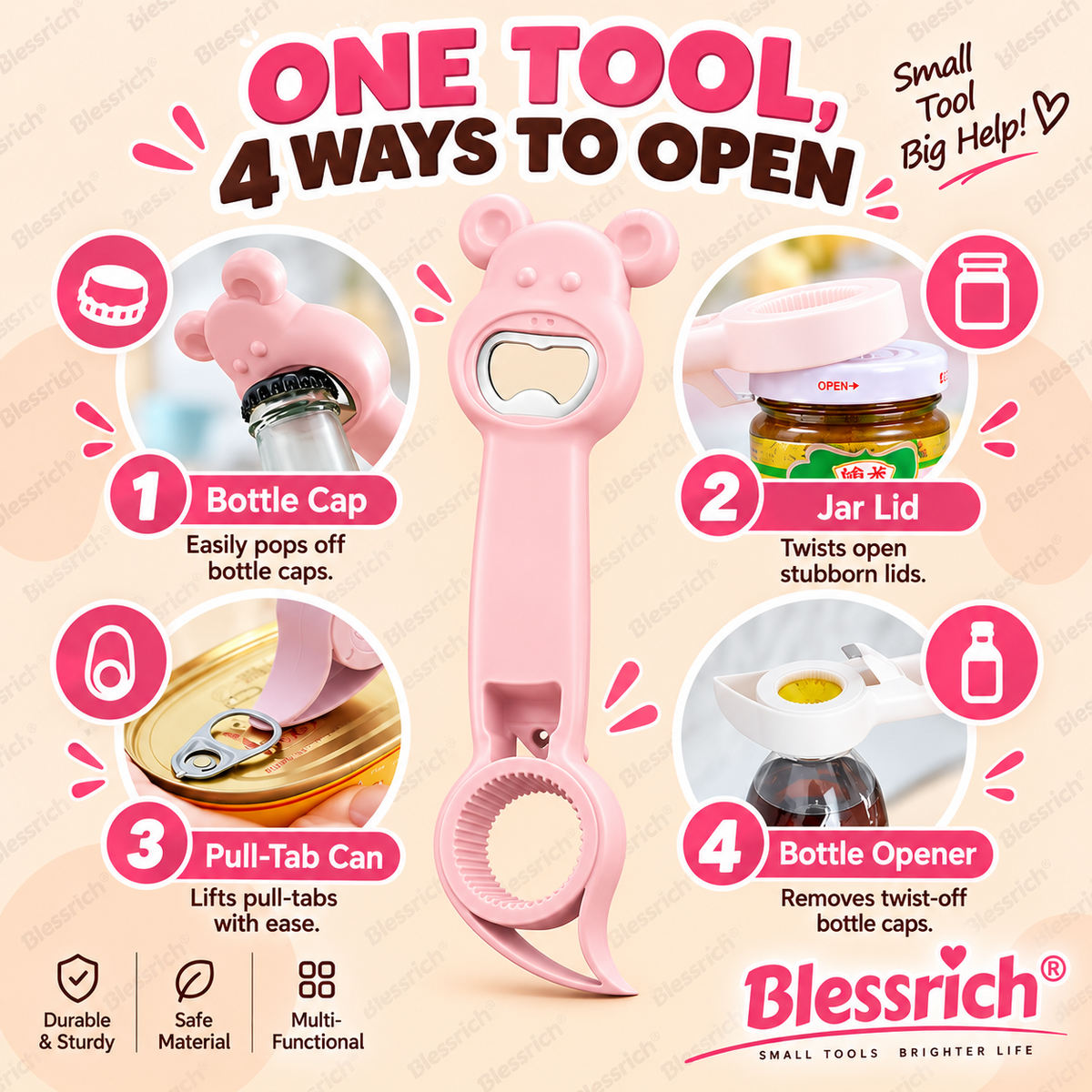 Opener Bear 4-in-1Jar & Bottle