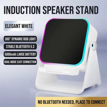 🎵📱 5-in-1: Bluetooth Speaker + Phone Stand + 8 RGB Lighting Effects + 360° Adjustable Mount + 3500mAh Battery