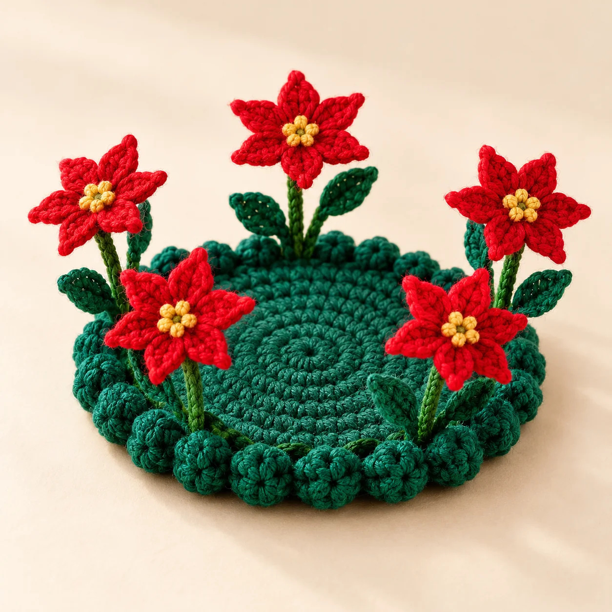 🌸49% OFF🌸Handmade Crochet Floral Coaster | Everlasting Table Art 🌸