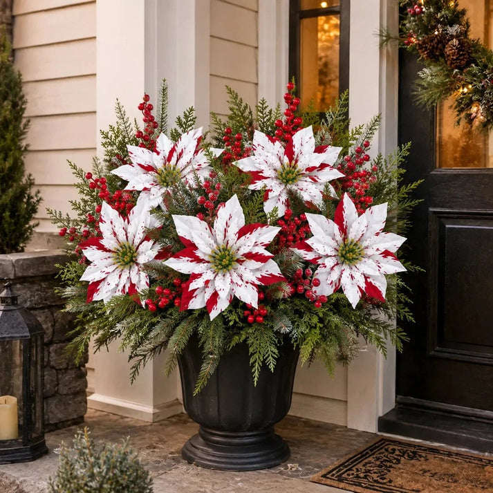 🌸☀️ Timeless Beauty, Zero Maintenance — Christmas Poinsettia Planter Inserts