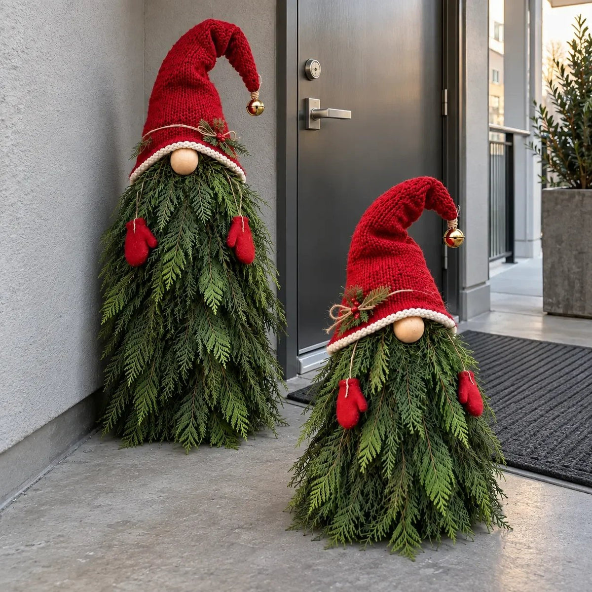 🎄🍄2-Piece Whimsical Winter Gnome Porch Set
