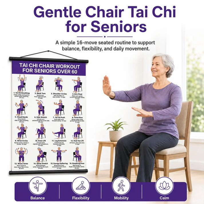 Tai Chi Chair Workout Chart for Seniors