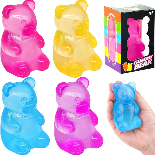 1/4 Counts Gummy Bear - Sensory Fidget Toywith Jelly-Like Filling, Squeeze Toys, StressToys, Stress Relief Toys, Fidget Toy, BirthdayGifts, Gift Bag Stuffing