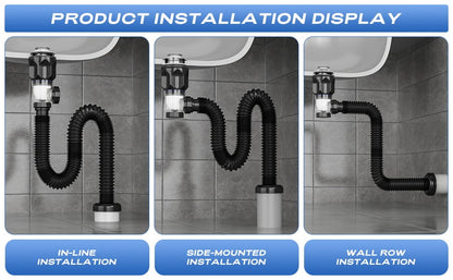 🚰 Bathroom Sink Drain Kit with Flexible Anti-Odor P-Trap