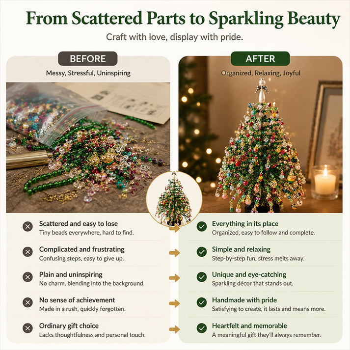 🎄✨DIY Beaded Christmas Tree Kit – Create Your Own Sparkling Holiday Decoration