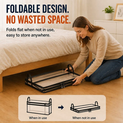 New Upgrade-Large Clear Thick Plastic Storage Box With Hinged Lid